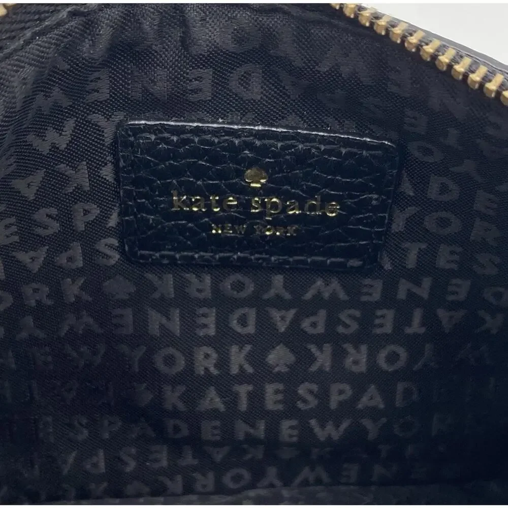 Kate Spade Highland Place Bee Black Pebbled Leather Wristlet | Wallet | Clutch